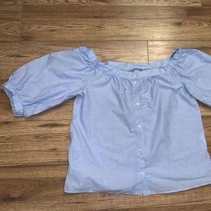 Off the shoulder puffy sleeve blouse